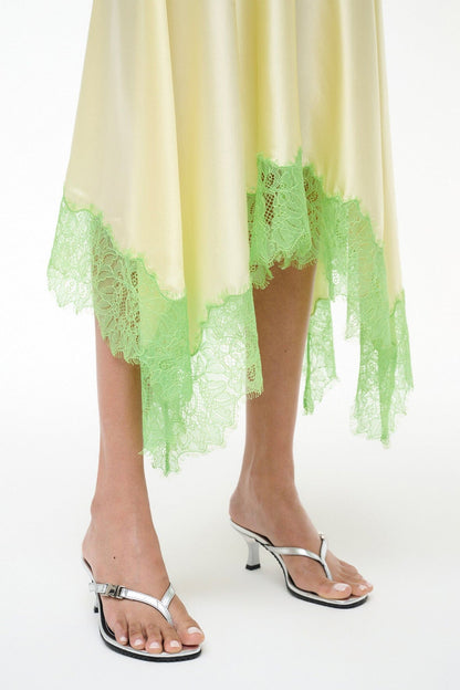 STAUD Sale Elira Silk Dress Key Lime Sprout