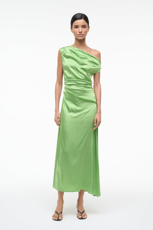 STAUD Sale Phare Silk Dress Sprout