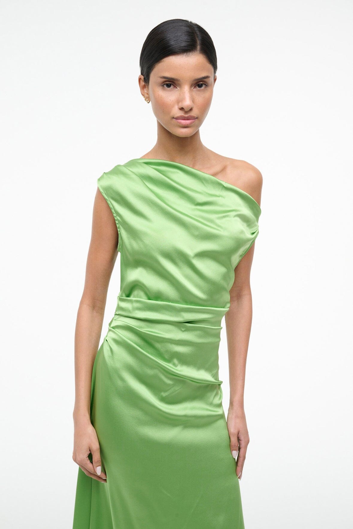 STAUD Sale Phare Silk Dress Sprout