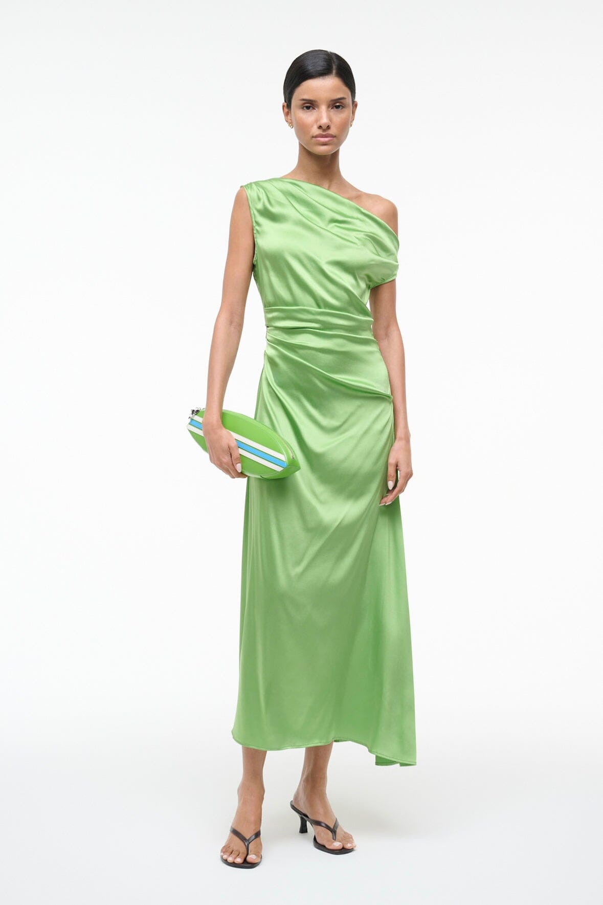 STAUD Sale Phare Silk Dress Sprout