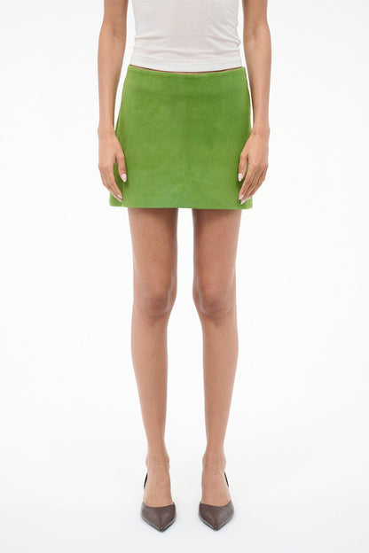 STAUD Sale Crest Suede Skirt Leaf Suede