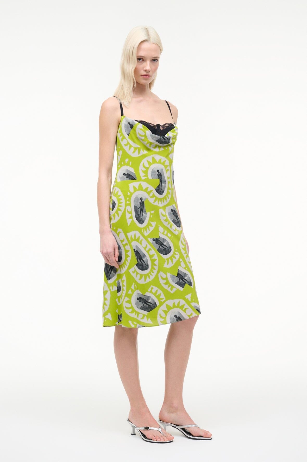 STAUD Sale Evangeline Dress Paddle Out Chartreuse