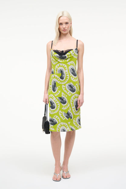 STAUD Sale Evangeline Dress Paddle Out Chartreuse
