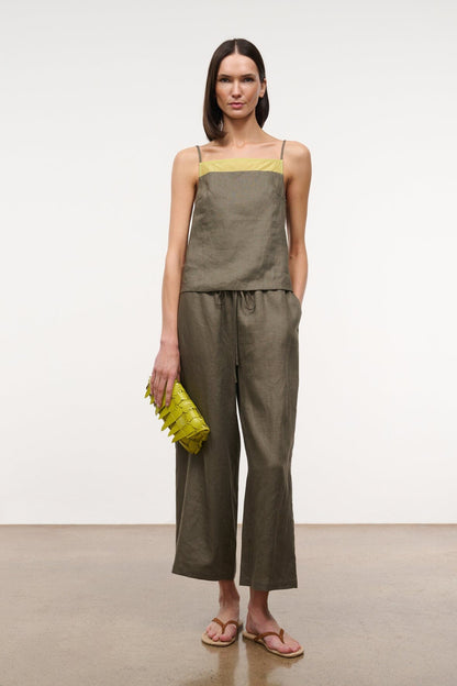 STAUD Sale Maisie Linen Top Palo Verde