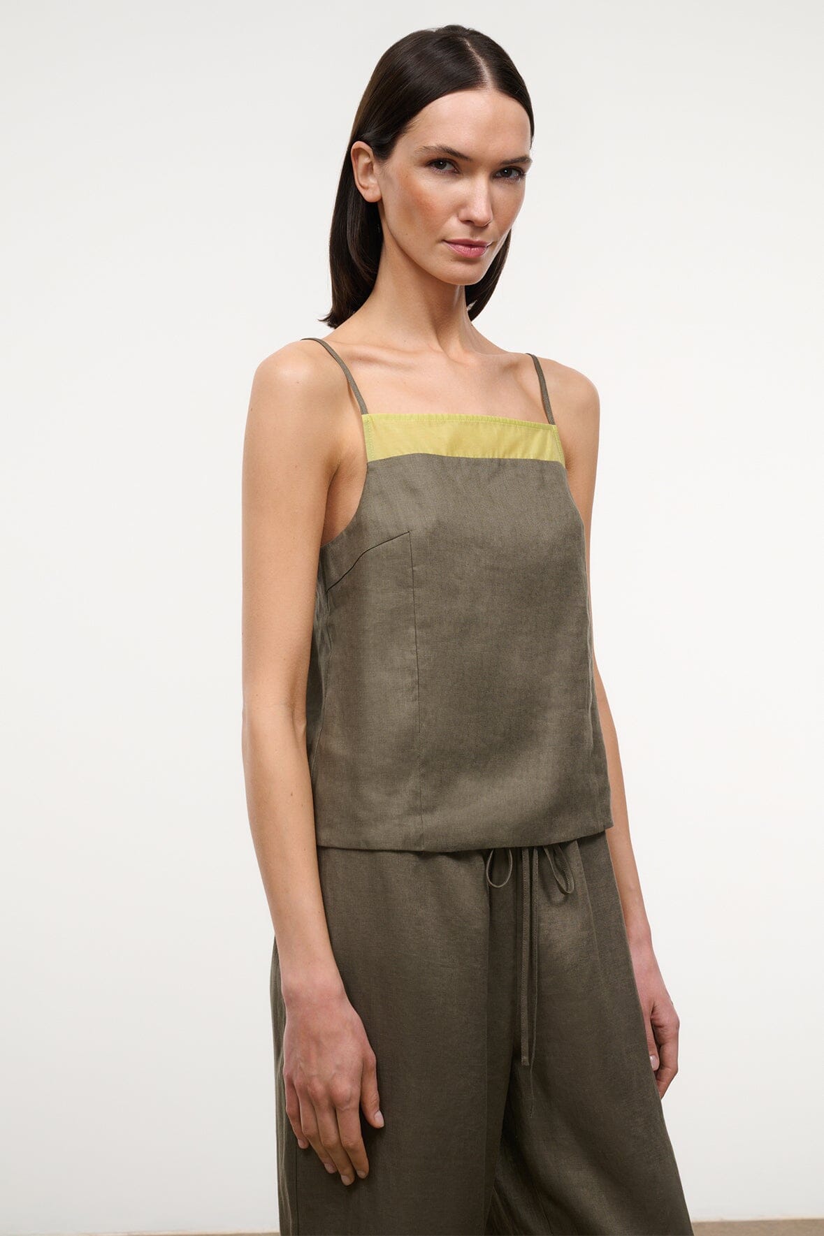 STAUD Sale Maisie Linen Top Palo Verde