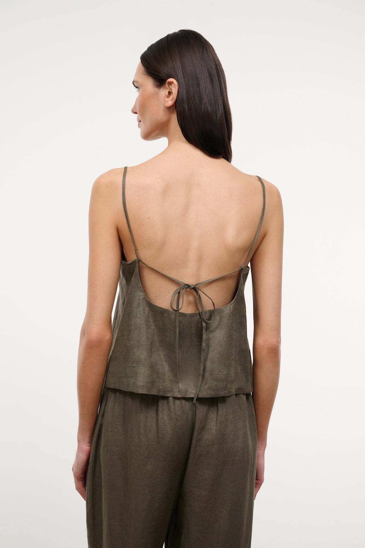 STAUD Sale Maisie Linen Top Palo Verde