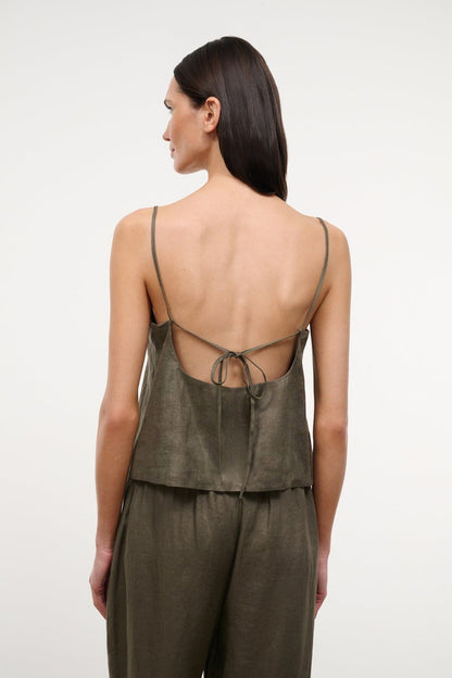 STAUD Sale Maisie Linen Top Palo Verde