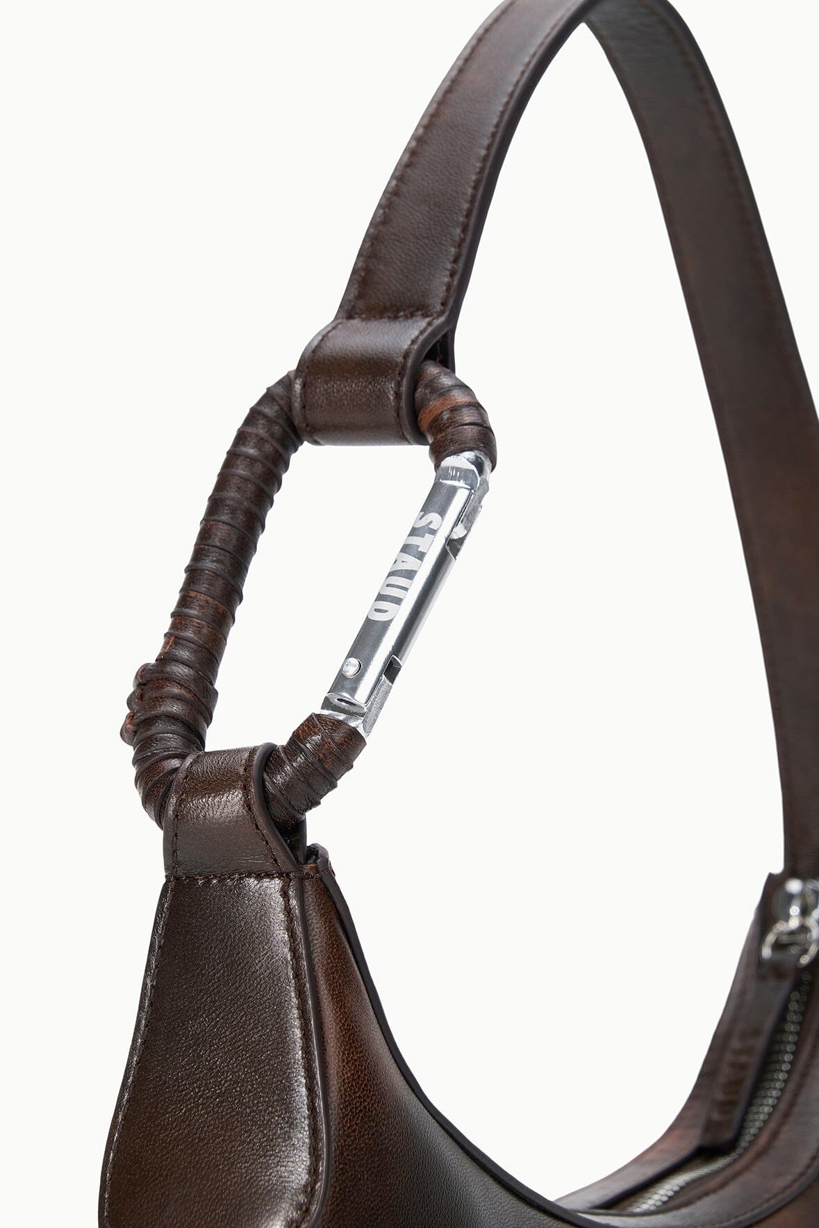 STAUD Sale Alden Shoulder Bag Espresso Distressed