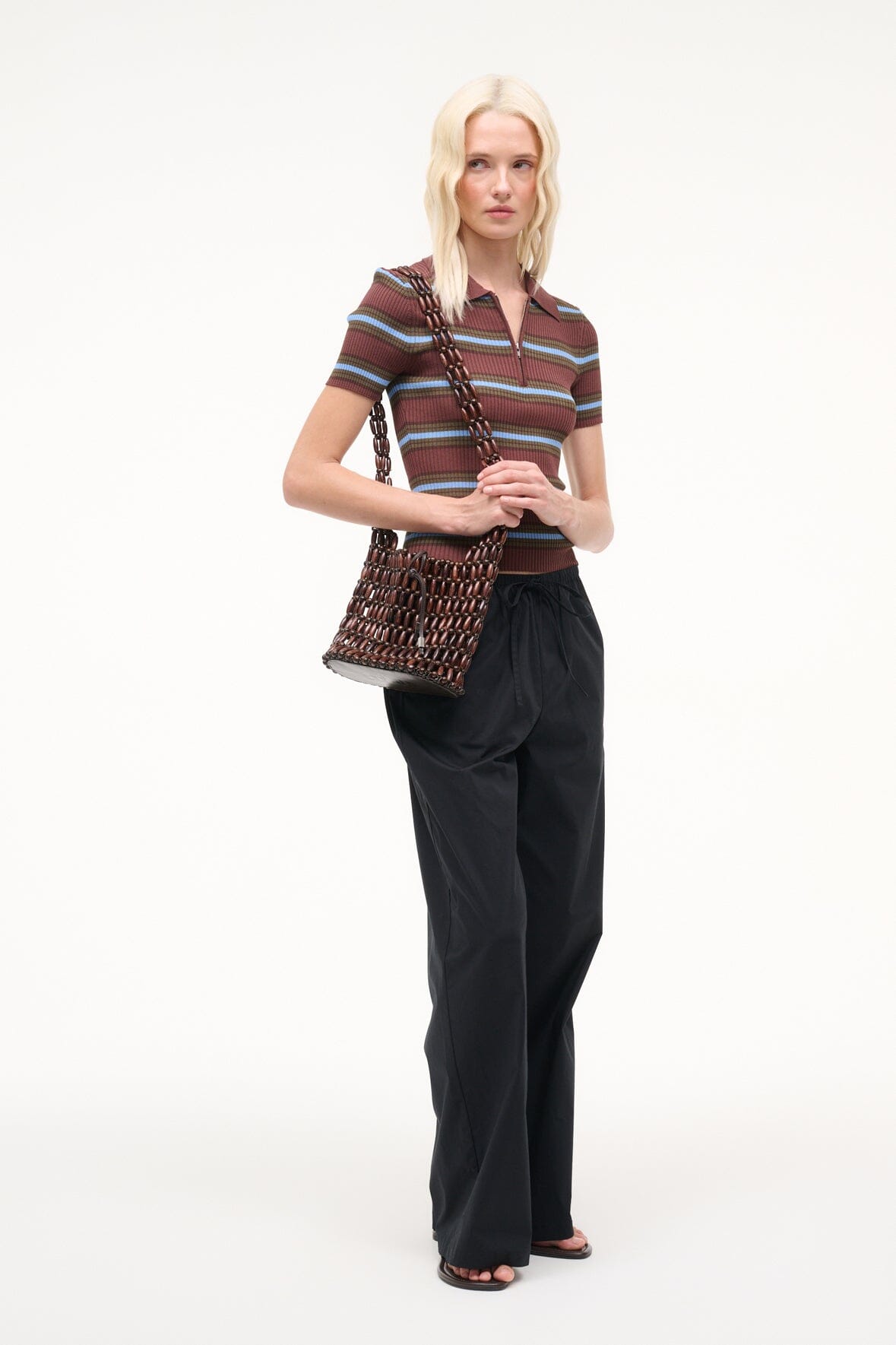 STAUD Sale Coronado Bag Wood Beads