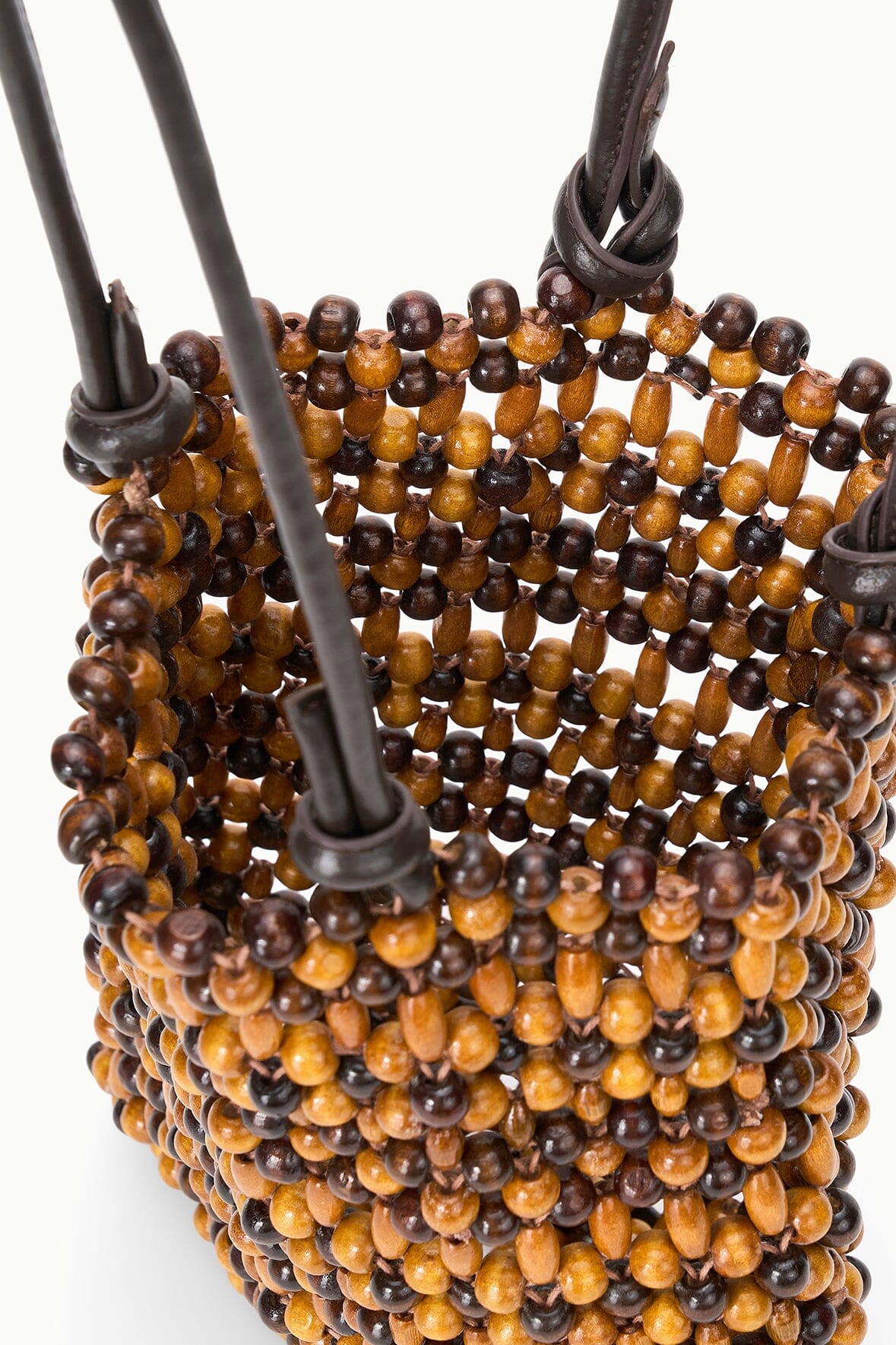STAUD Sale Baja Mini Tote Multi Wood Beads
