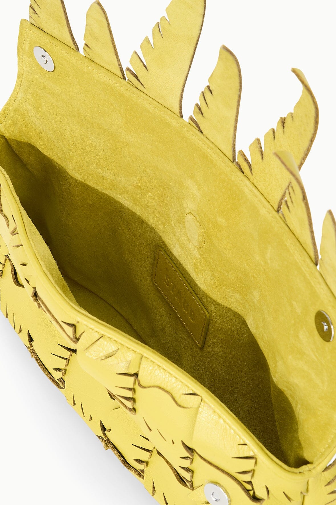 STAUD Sale Leaf Clutch Citron