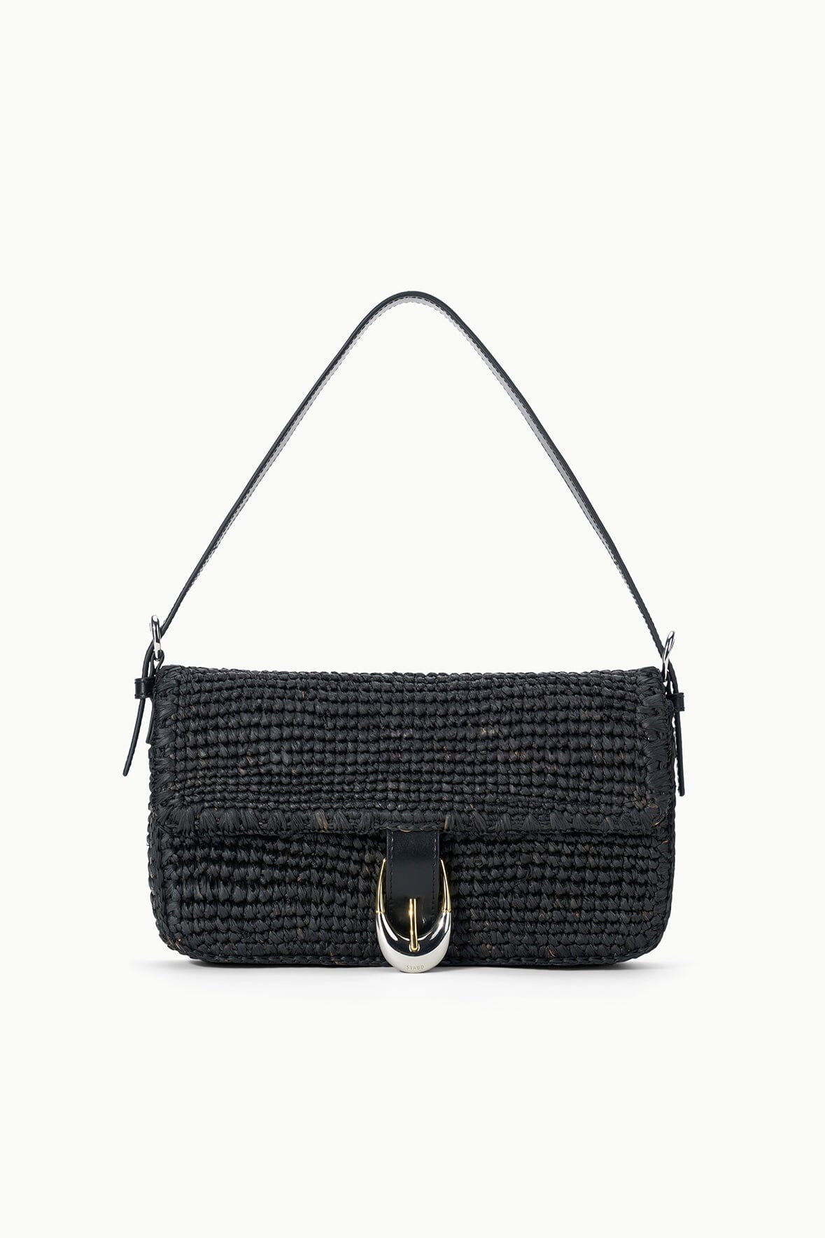 STAUD Sale Harlow Raffia Bag Black