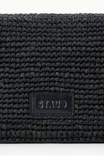 STAUD Sale Harlow Raffia Bag Black