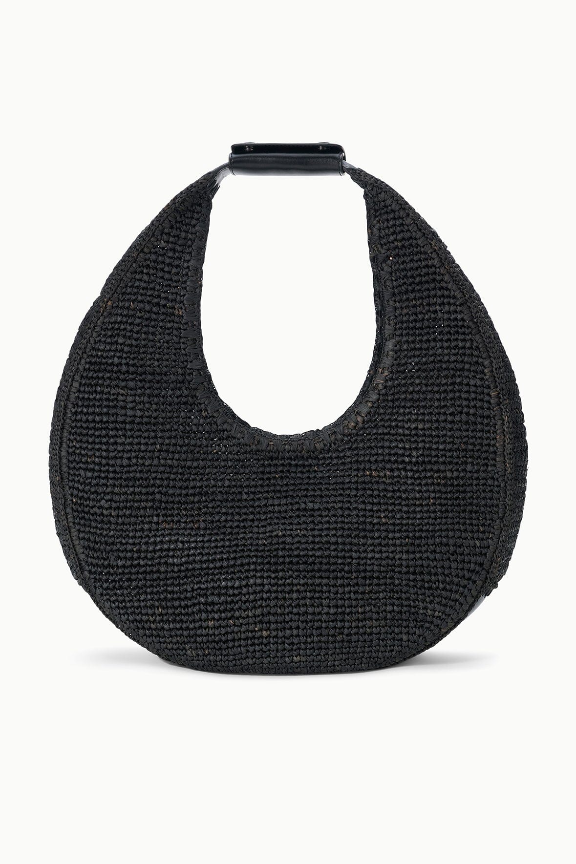 STAUD Sale Large Raffia Moon Tote Bag Black