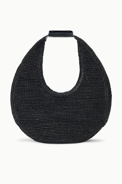 STAUD Sale Large Raffia Moon Tote Bag Black