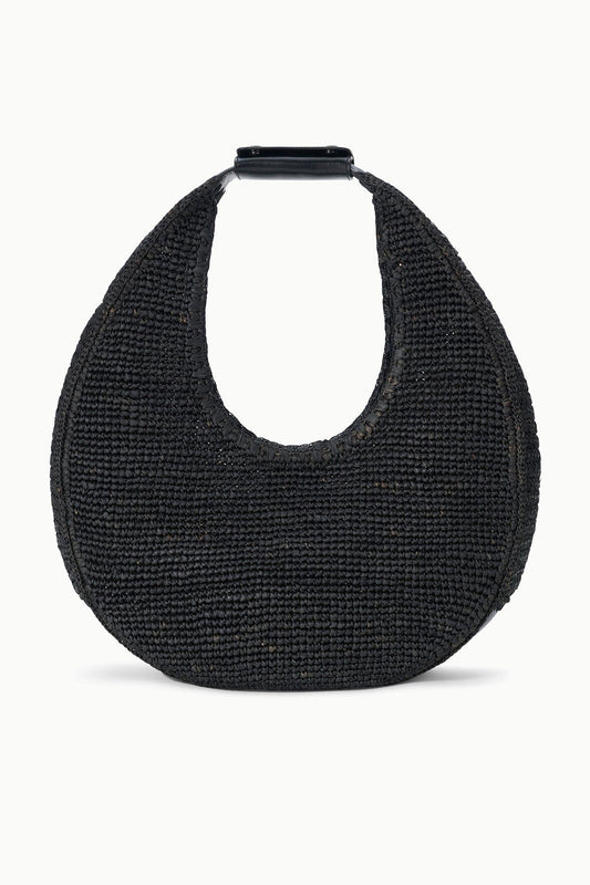STAUD Sale Large Raffia Moon Tote Bag Black