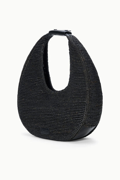 STAUD Sale Large Raffia Moon Tote Bag Black