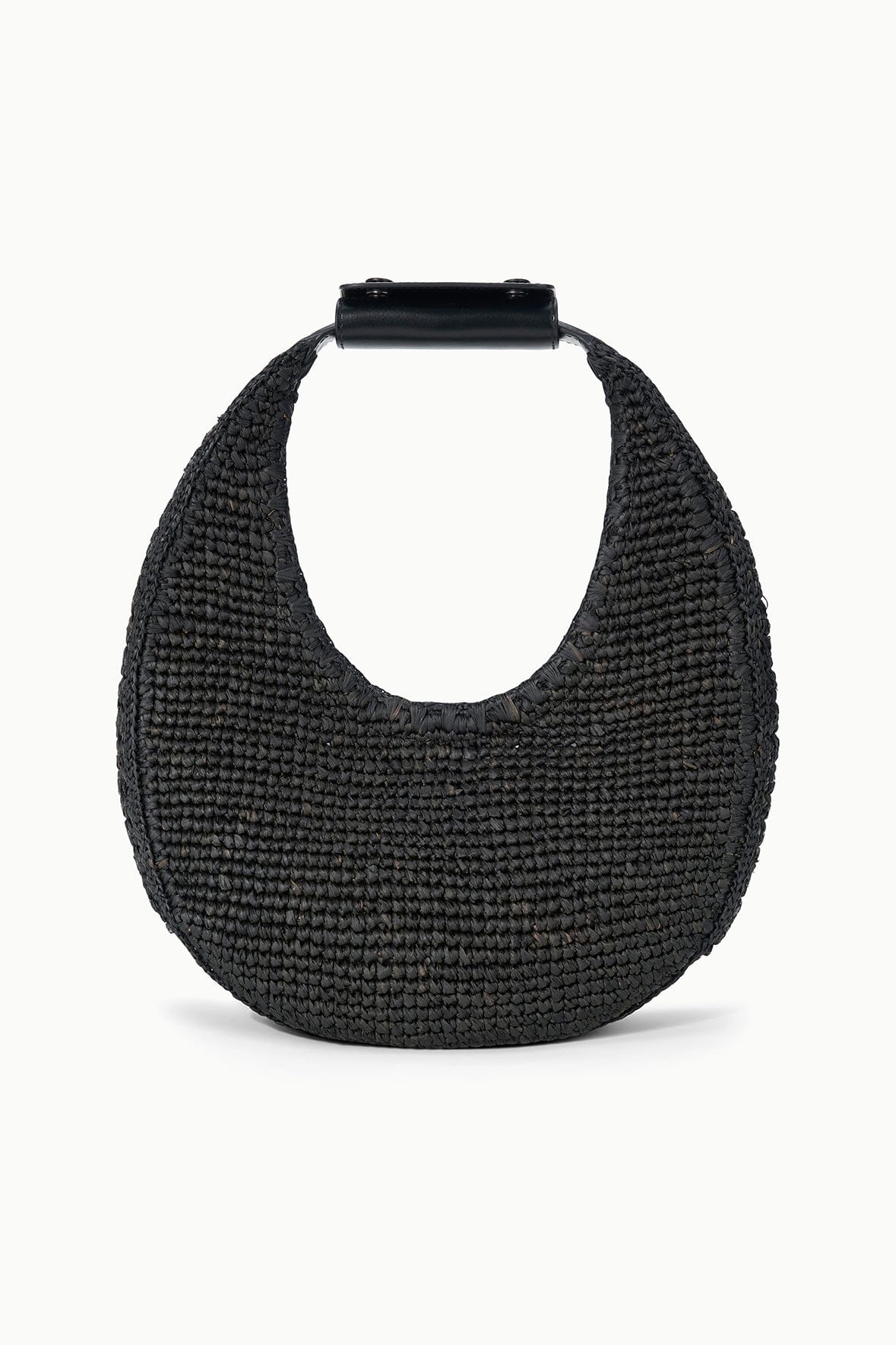 STAUD Sale Moon Raffia Tote Bag Black