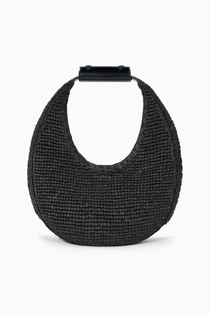 STAUD Sale Moon Raffia Tote Bag Black