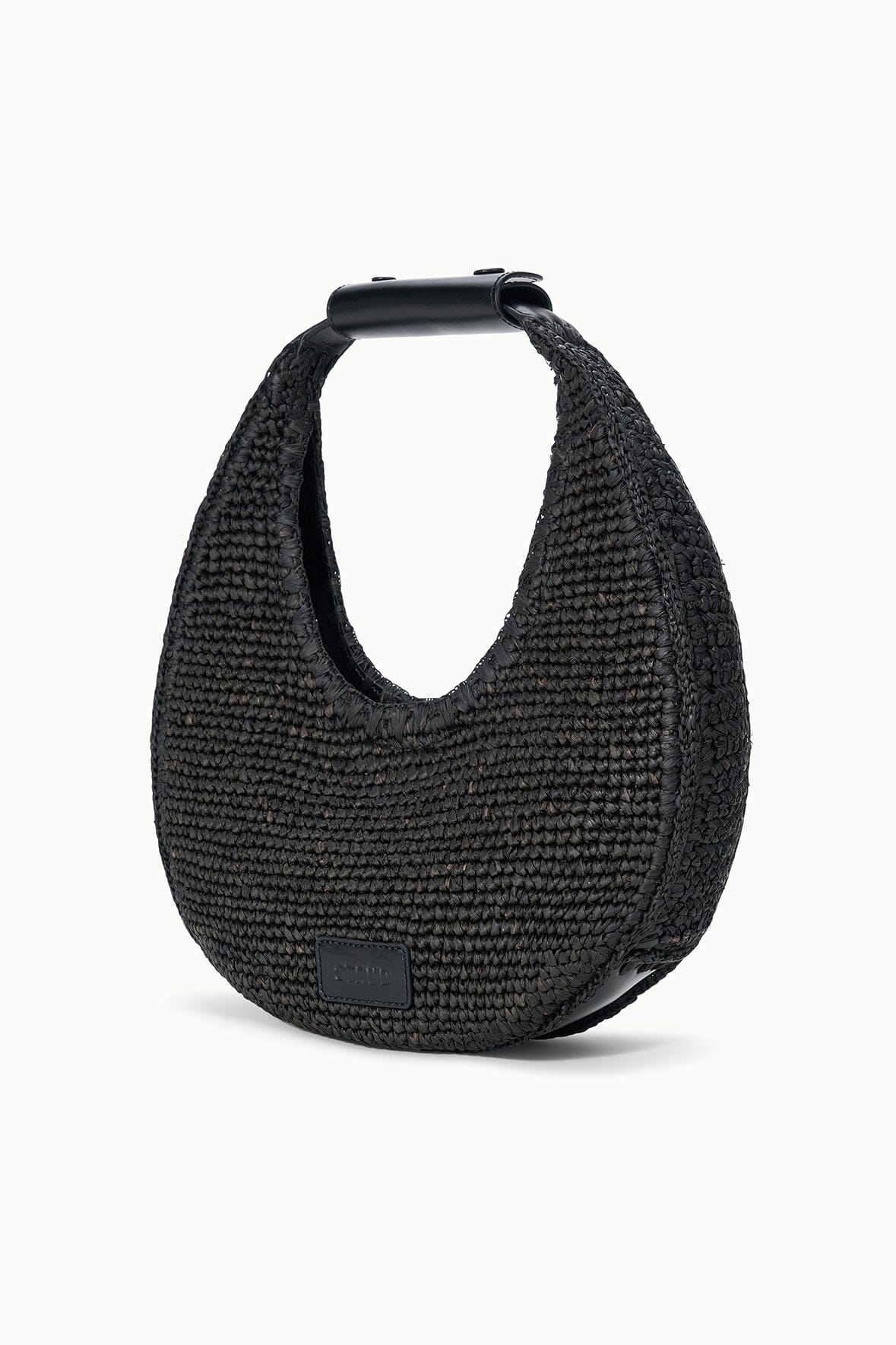 STAUD Sale Moon Raffia Tote Bag Black