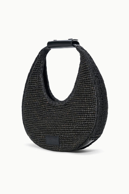 STAUD Sale Moon Raffia Tote Bag Black