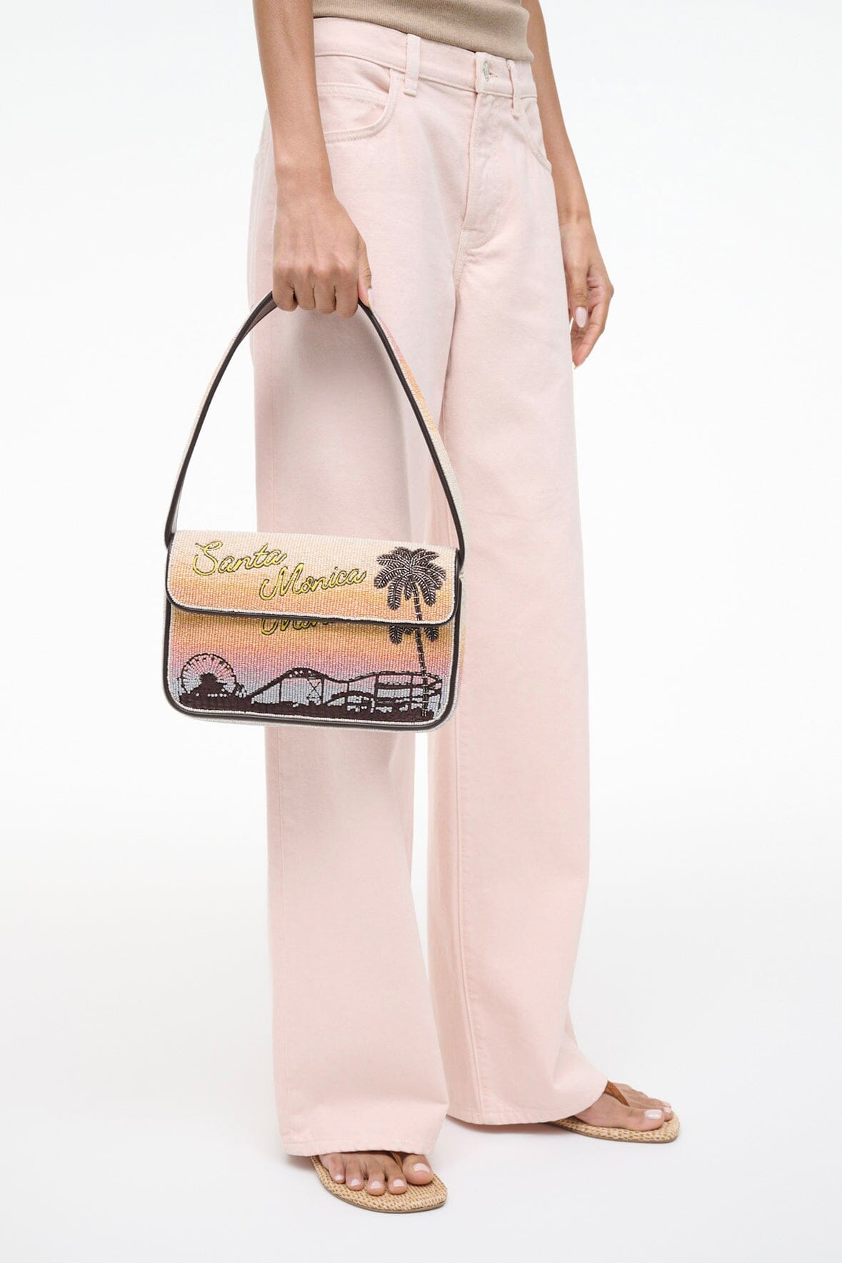 STAUD Sale Tommy Beaded Bag Santa Monica Sunset