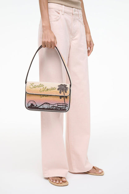 STAUD Sale Tommy Beaded Bag Santa Monica Sunset