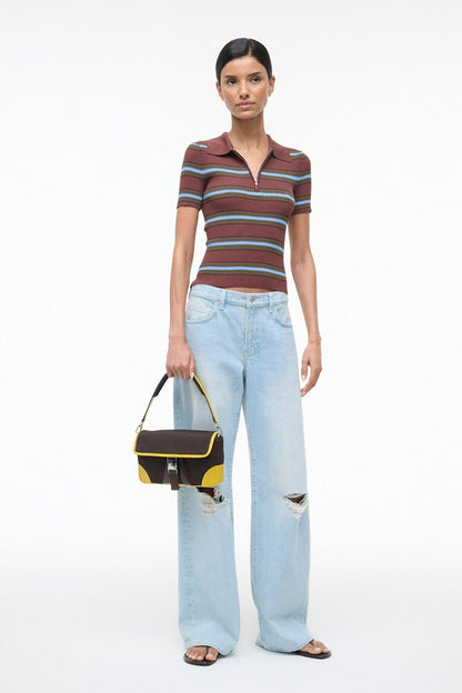 STAUD Sale Tony Shoulder Bag Espresso Lemon
