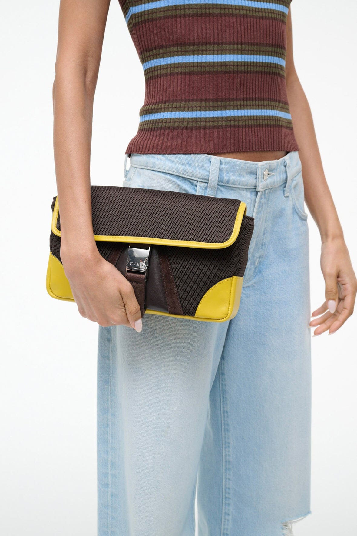 STAUD Sale Tony Shoulder Bag Espresso Lemon