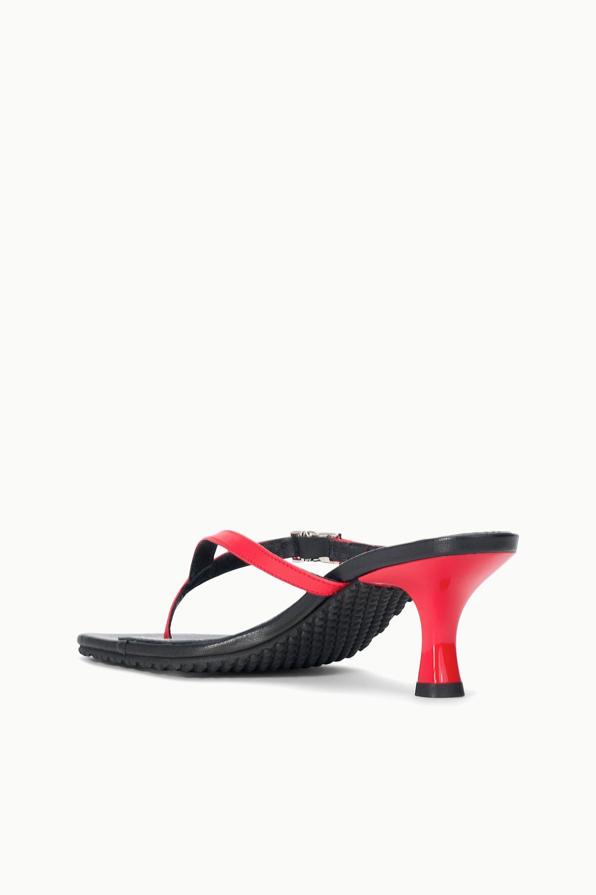 STAUD Sale Flynn Kitten Heel Black Red Rose