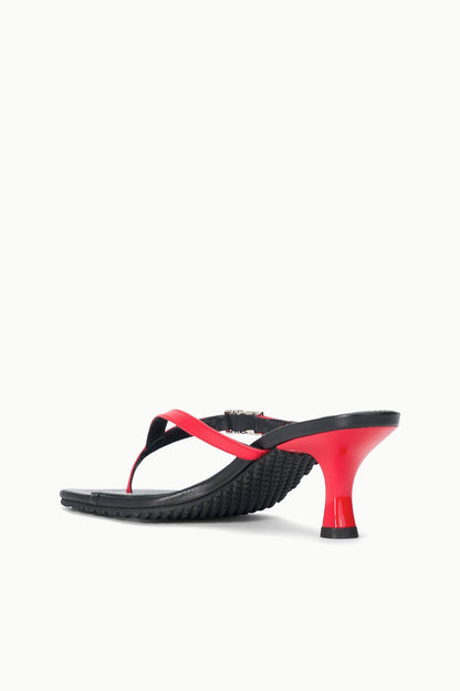 STAUD Sale Flynn Kitten Heel Black Red Rose