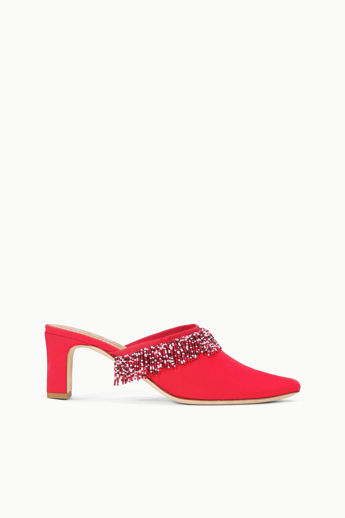STAUD Sale Joanna Kitten Heel Mule Red Rose