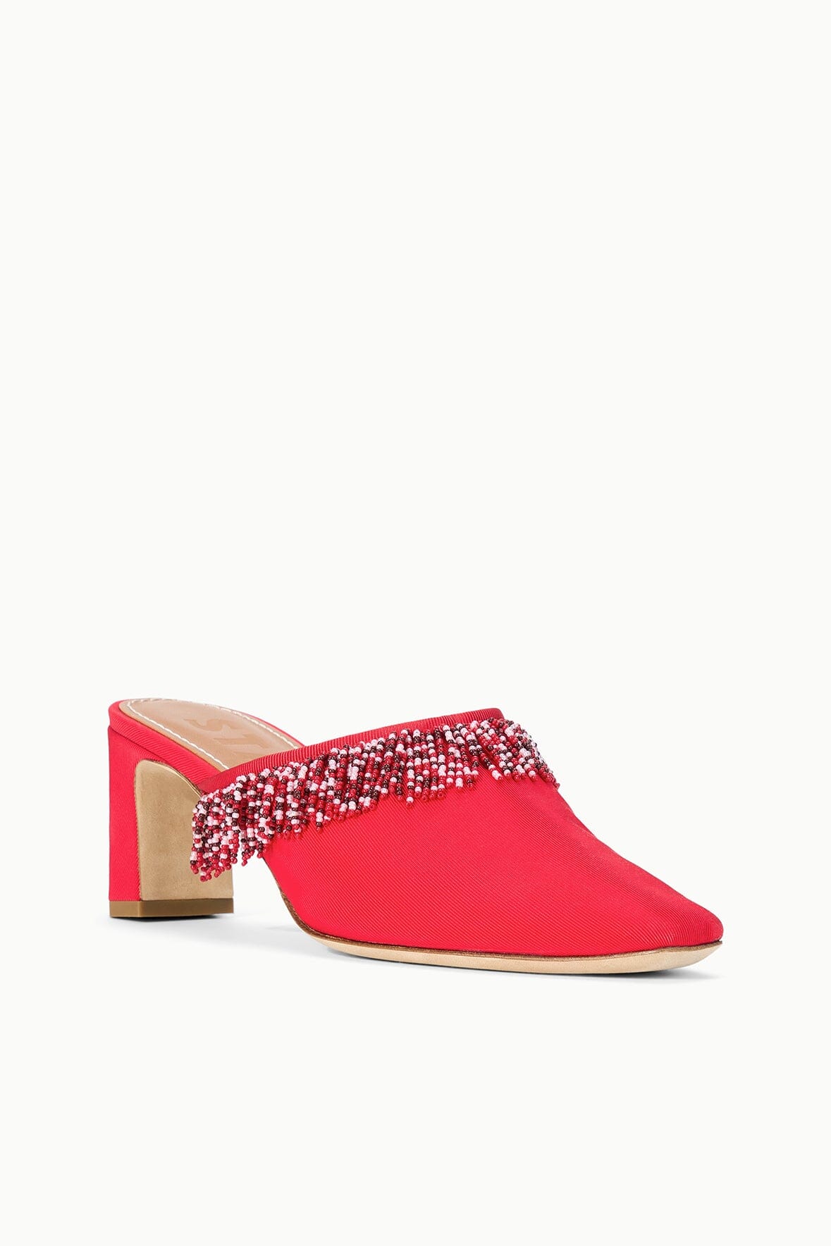 STAUD Sale Joanna Kitten Heel Mule Red Rose