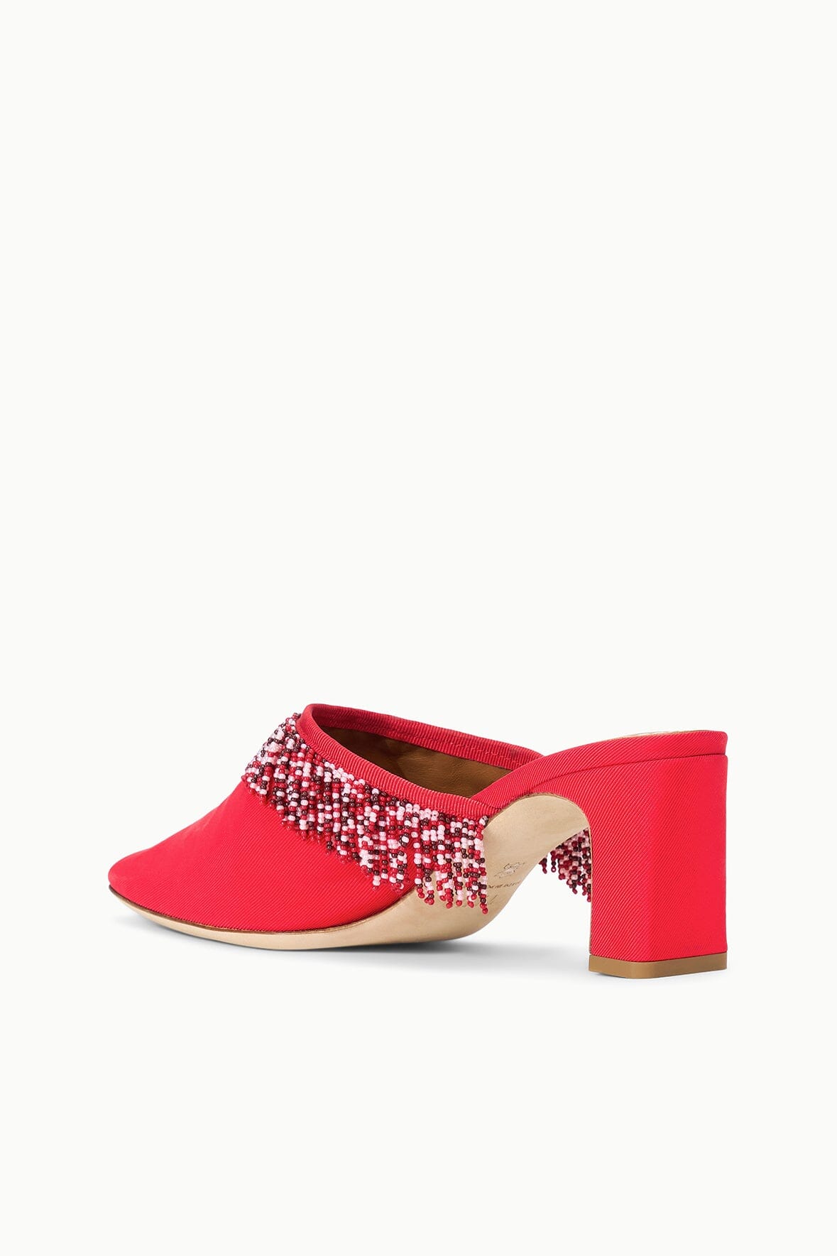 STAUD Sale Joanna Kitten Heel Mule Red Rose
