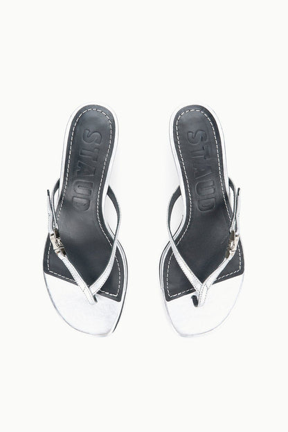 STAUD Sale Flynn Kitten Heel Silver