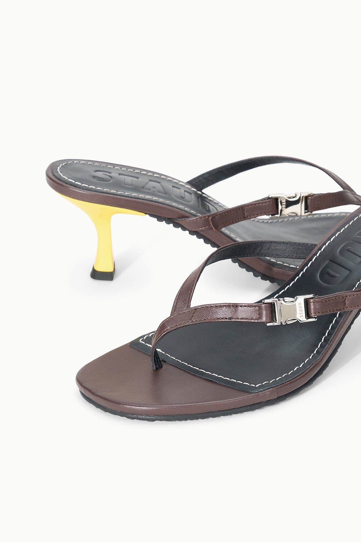 STAUD Sale Flynn Kitten Heel Espresso Lemon