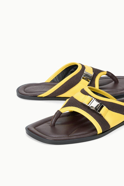 STAUD Sale Kacey Thong Espresso Lemon