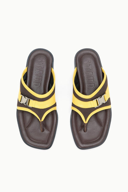 STAUD Sale Kacey Thong Espresso Lemon
