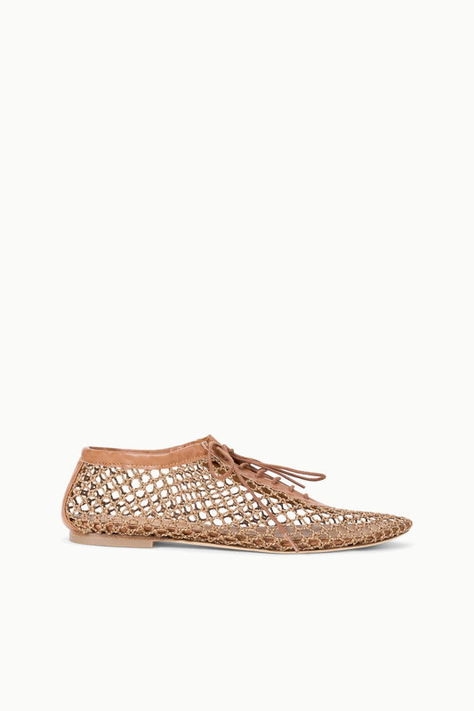 STAUD Sale Kit Lace Up Flat Tan