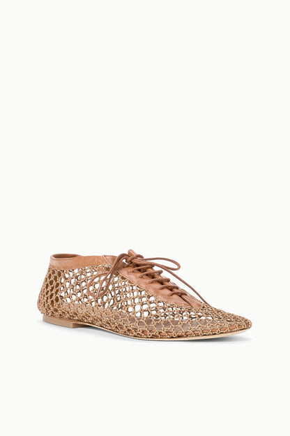 STAUD Sale Kit Lace Up Flat Tan