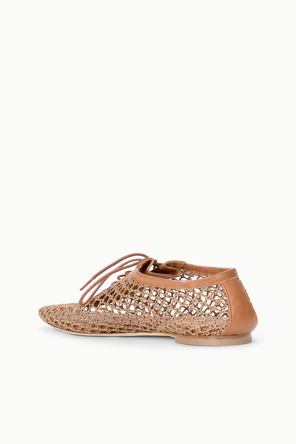 STAUD Sale Kit Lace Up Flat Tan