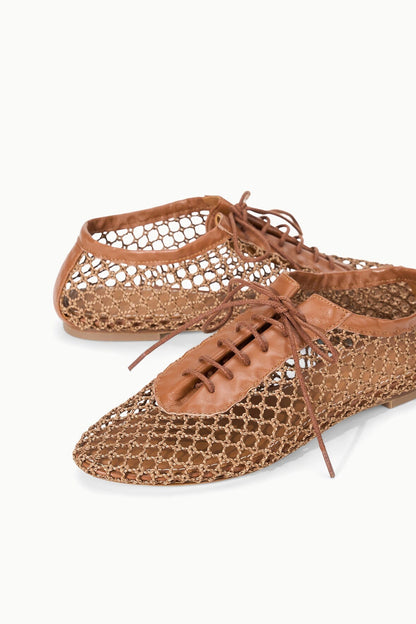 STAUD Sale Kit Lace Up Flat Tan