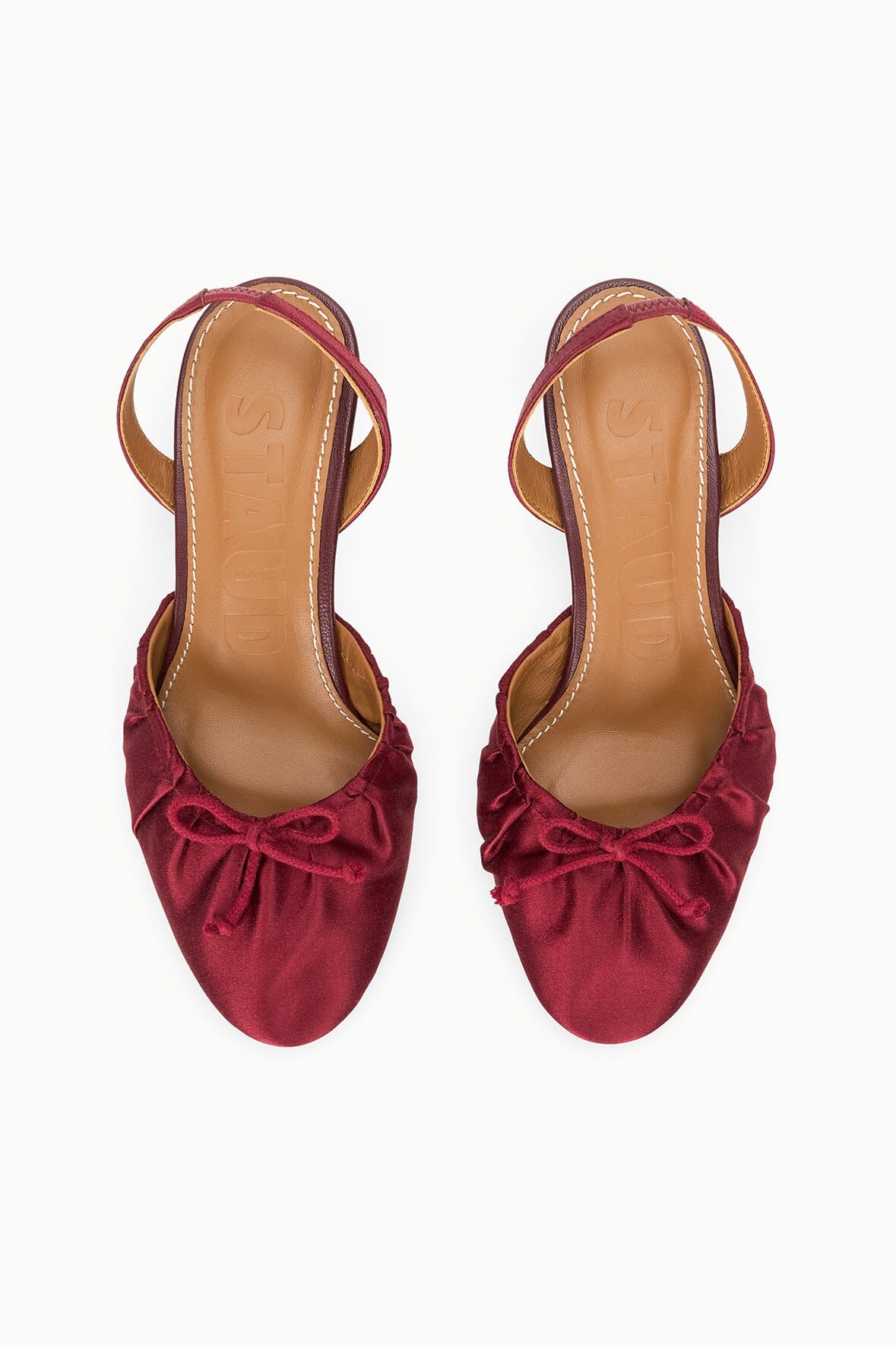 STAUD Sale Alba Ballet Slingback Oxblood