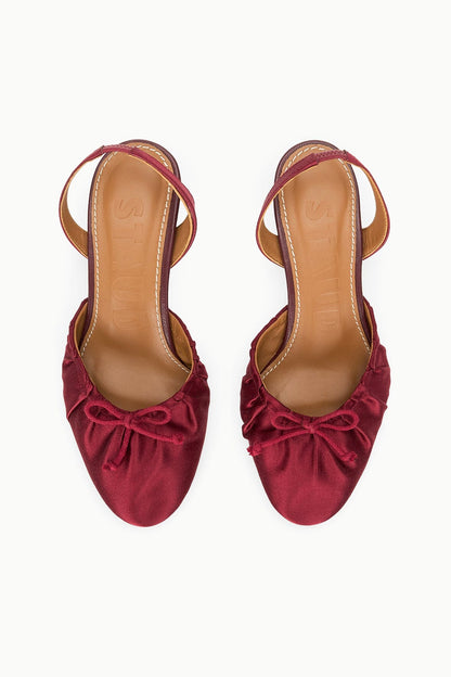 STAUD Sale Alba Ballet Slingback Oxblood