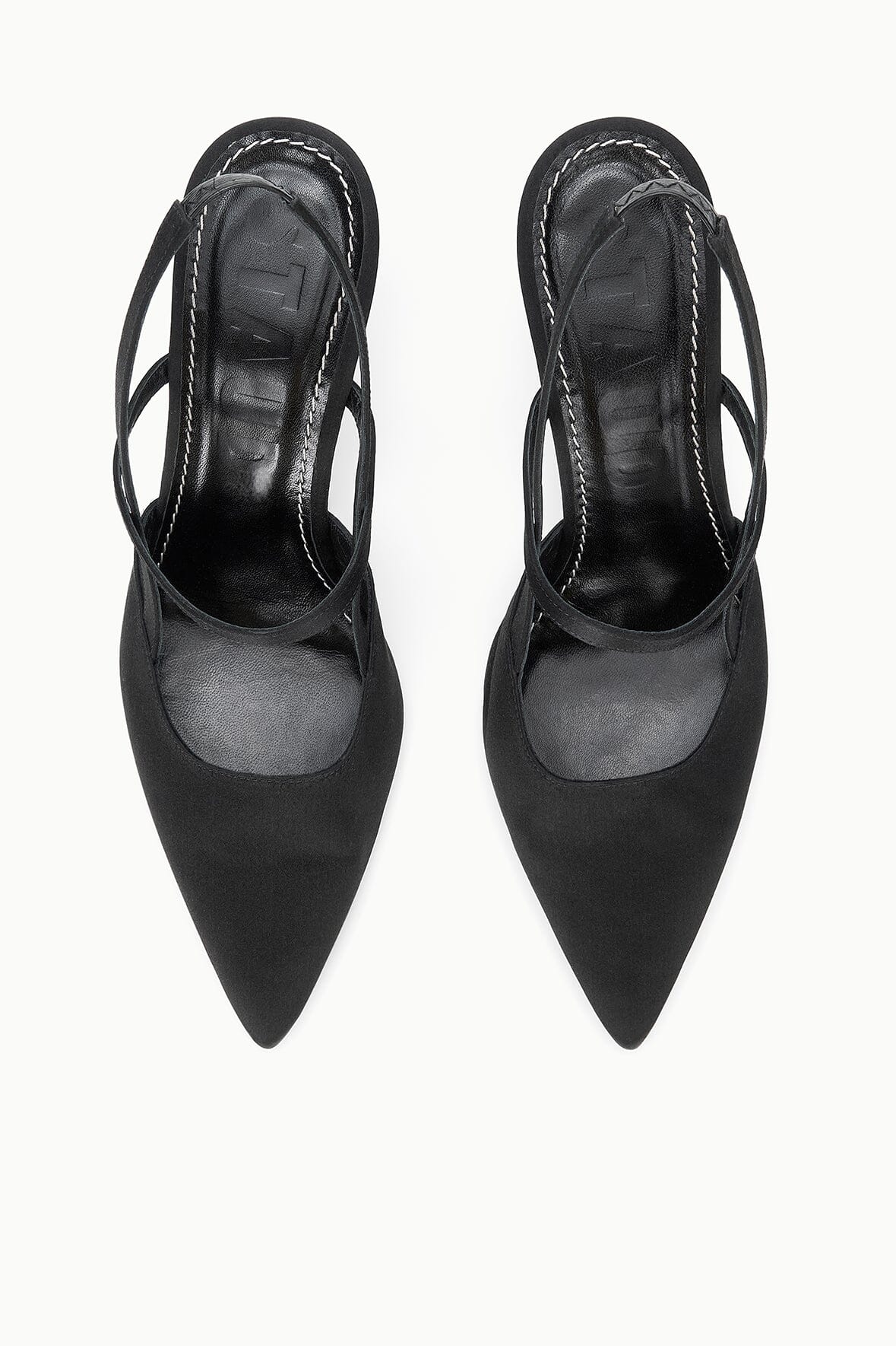 STAUD Sale Sebastian High Heel Slingback Black Satin