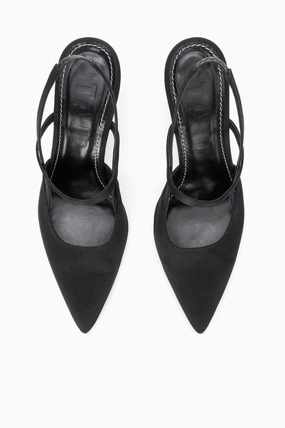 STAUD Sale Sebastian High Heel Slingback Black Satin
