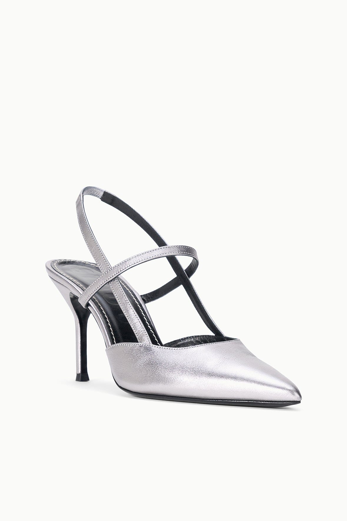 STAUD Sale Sebastian High Heel Slingback Pewter