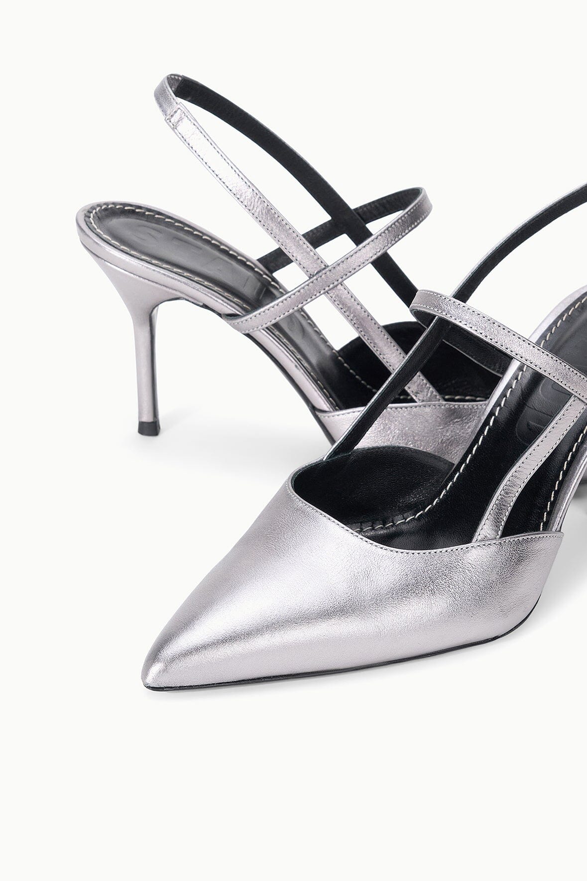 STAUD Sale Sebastian High Heel Slingback Pewter