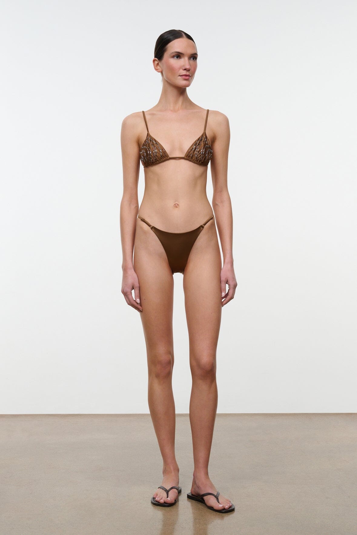 STAUD Sale Sisley String Bikini Bottom Bronze