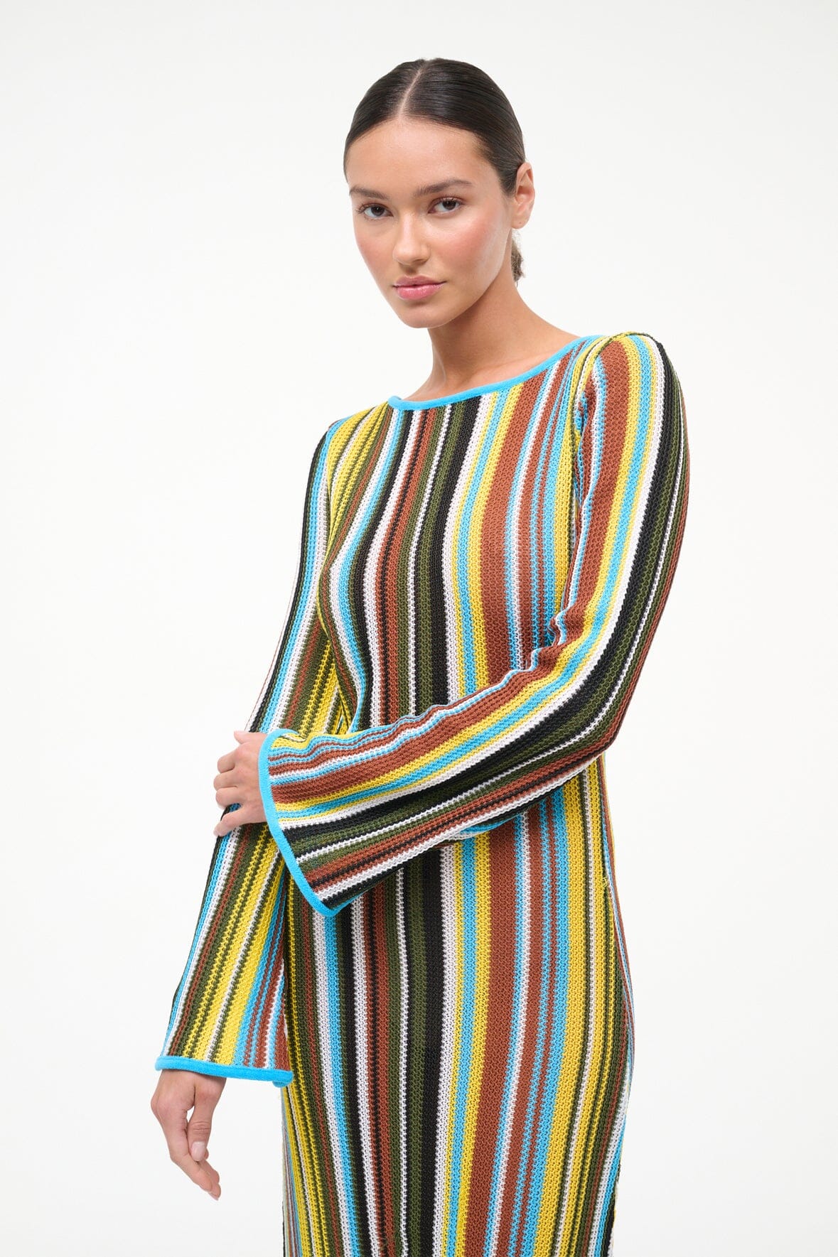 STAUD Sale Lorena Dress Skate Stripe